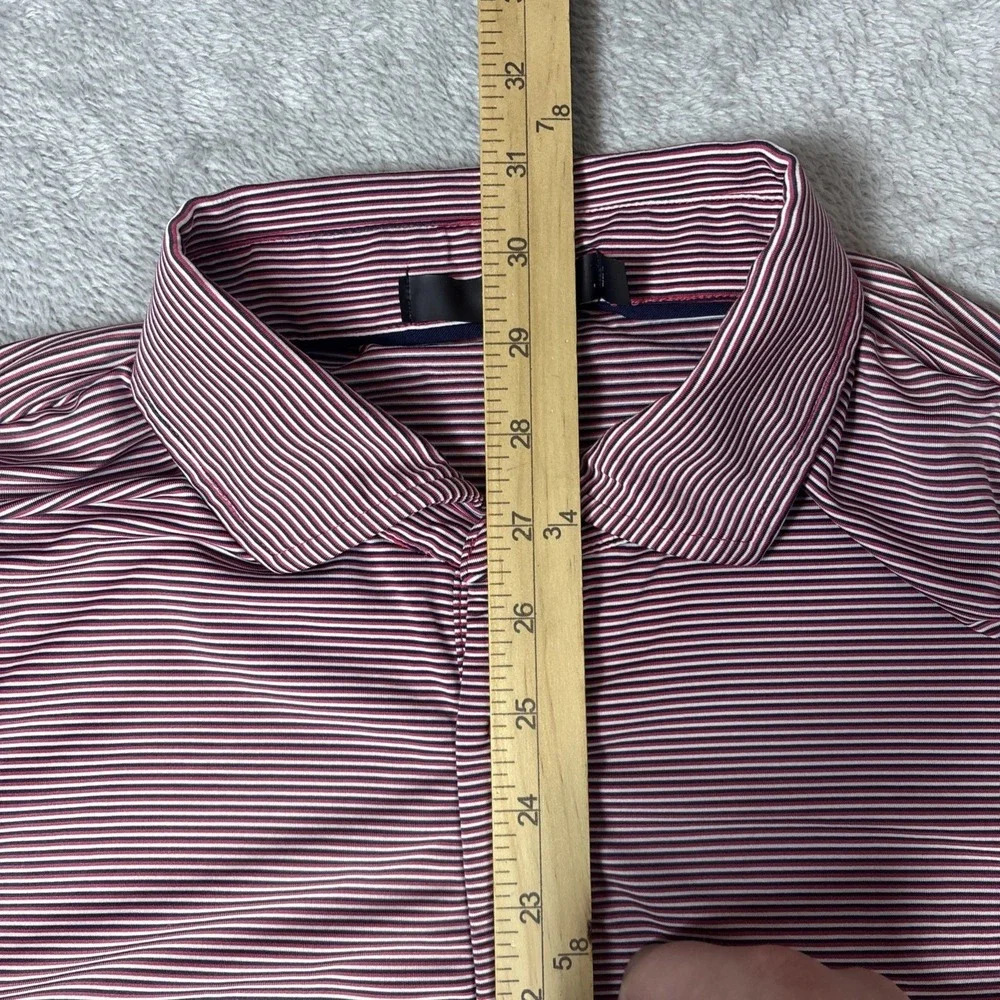 RLX Ralph Lauren Polo Shirt Mens XL Red‎ White Blue Striped Golf Performance